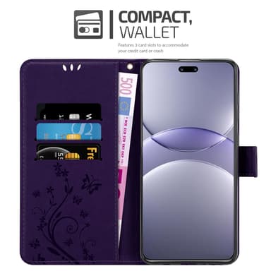 Huawei Nova 13 Pro Pungetui Cover Blomster (Lilla)