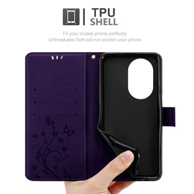 Huawei Nova 13 Pro Pungetui Cover Blomster (Lilla)