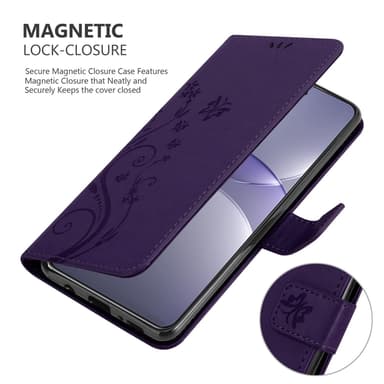 Huawei Nova 13 Pro Pungetui Cover Blomster (Lilla)