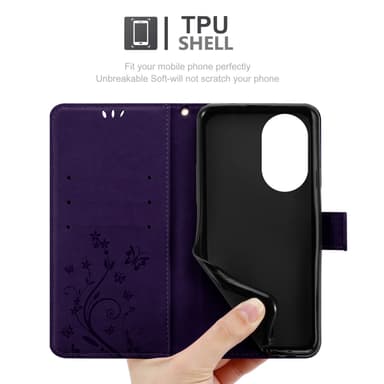 Huawei Nova 13 Pungetui Cover Blomster (Lilla)