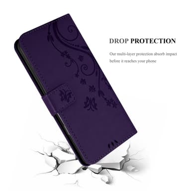 Honor X6b Pungetui Cover Blomster (Lilla)