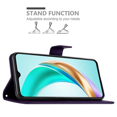 Honor X6b Pungetui Cover Blomster (Lilla)