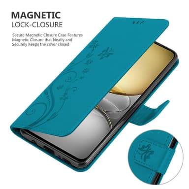 Realme C75 Pungetui Cover Blomster (Blå)
