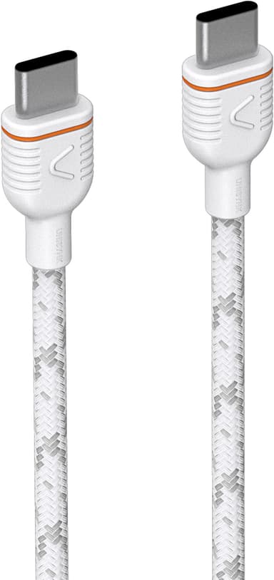 Unisynk USB-C til USB-C-opladerkabel 1,2 m (hvid)