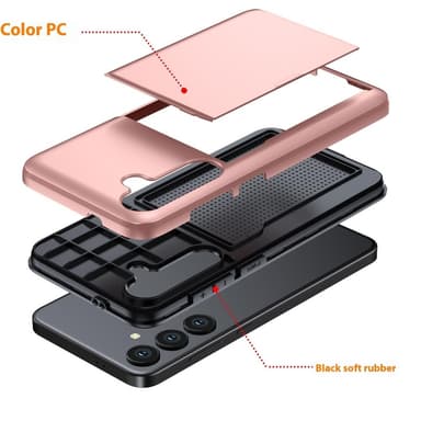 SKALO Samsung A56 5G Armor Kortholder Cover - Blå