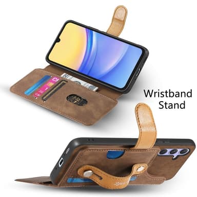 SKALO Samsung A36 5G SW-01 Retro PU-Læder Flip Cover - Brun