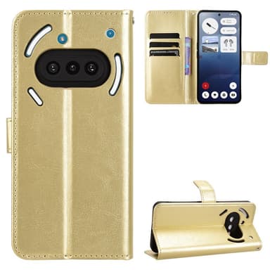 SKALO Nothing Phone (3a) 5G PU-læder Flip Cover - Guld - Guld