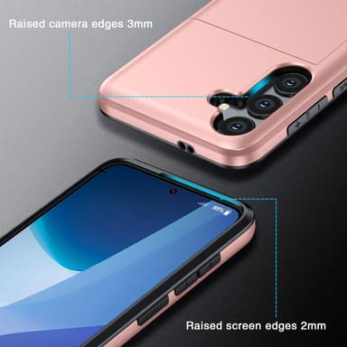 SKALO Samsung A56 5G Armor Kortholder Cover - Blå
