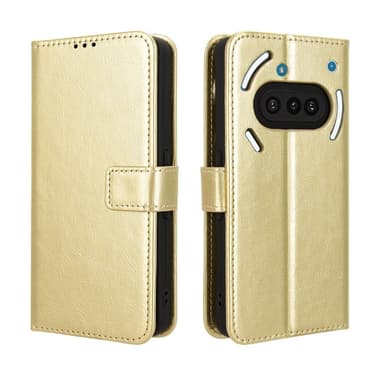 SKALO Nothing Phone (3a) 5G PU-læder Flip Cover - Guld - Guld
