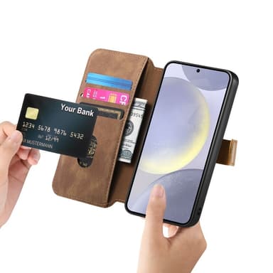 SKALO Samsung A36 5G SW-01 Retro PU-Læder Flip Cover - Brun