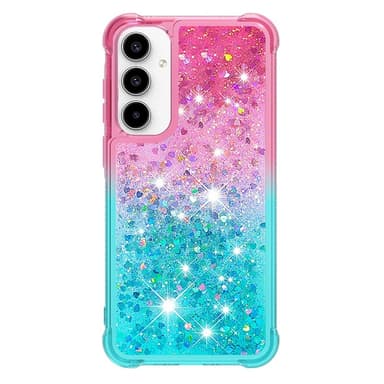 SKALO Samsung A36 5G Kviksand Glitter Cover - Pink-Turkis
