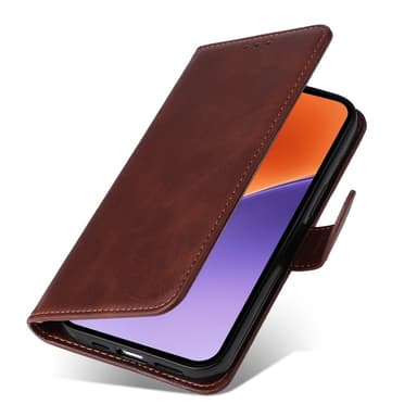 SKALO Xiaomi 15 PU-læder Flip Cover - Brun