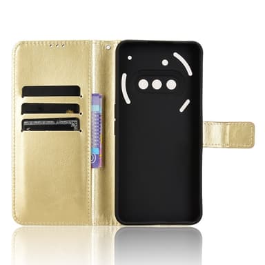 SKALO Nothing Phone (3a) 5G PU-læder Flip Cover - Guld - Guld