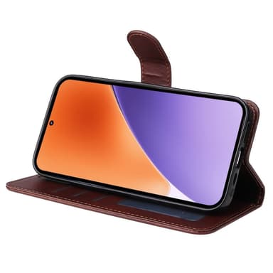 SKALO Xiaomi 15 PU-læder Flip Cover - Brun