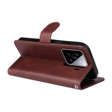 SKALO Xiaomi 15 PU-læder Flip Cover - Brun