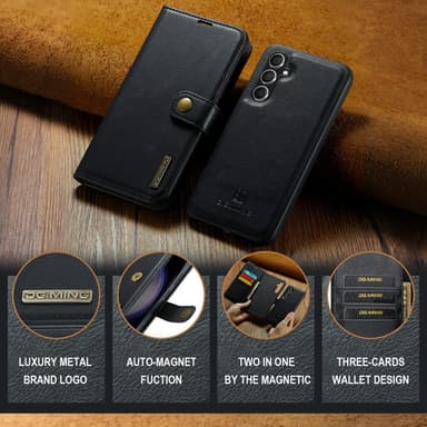 DG MING Samsung A56 5G 2-i-1 Magnet Flip Cover - Sort