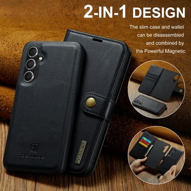 DG MING Samsung A56 5G 2-i-1 Magnet Flip Cover - Sort