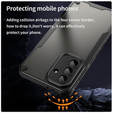 SKALO Samsung A36 5G Armor Hybrid Frosted Cover - Sort