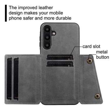 SKALO Samsung A56 5G PU-lædercover med 2 kortslots Cover - Sort