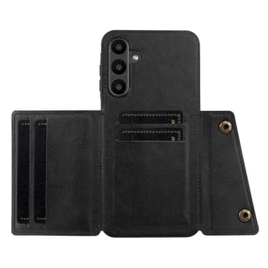 SKALO Samsung A56 5G PU-lædercover med 2 kortslots Cover - Sort