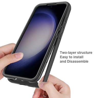 SKALO Samsung A56 5G Shockproof Clear Hybrid+Skærmbeskyttelse Cover - Sort