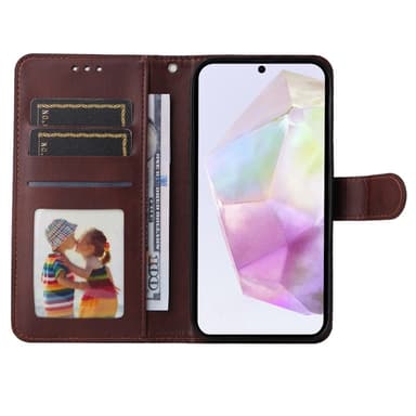 SKALO Samsung A56 5G PU-læder Flip Cover - Brun