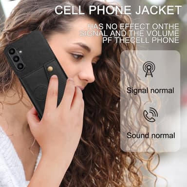 SKALO Samsung A56 5G PU-lædercover med 2 kortslots Cover - Sort