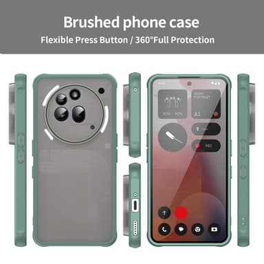 SKALO Nothing Phone (3a) Pro 5G Color Bumper Frosted Cover - Grøn
