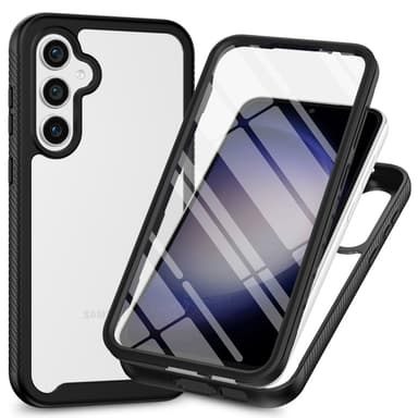 SKALO Samsung A56 5G Shockproof Clear Hybrid+Skærmbeskyttelse Cover - Sort