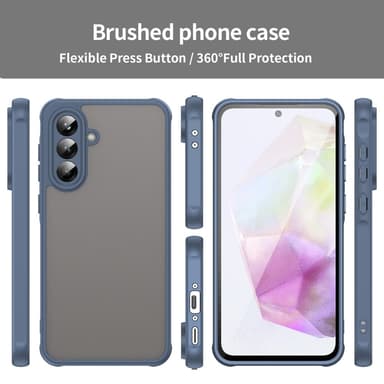 SKALO Samsung A56 5G Color Bumper Frosted Cover - Blå