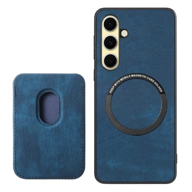 SKALO Samsung A26 5G PU-læder magnetisk kortholder Cover - Blå