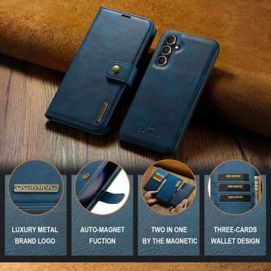 DG MING Samsung A56 5G 2-i-1 Magnet Flip Cover - Blå