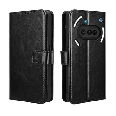 SKALO Nothing Phone (3a) 5G PU-læder Flip Cover - Sort - Sort