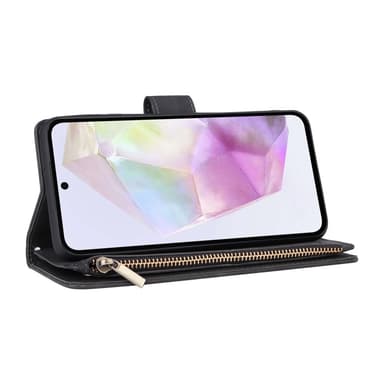 SKALO Samsung A26 5G Zipper PU-læder Flip Cover - Sort