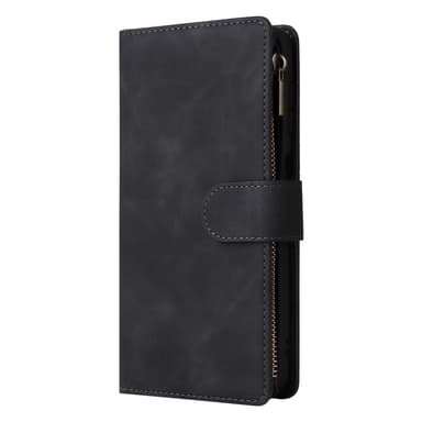 SKALO Samsung A26 5G Zipper PU-læder Flip Cover - Sort