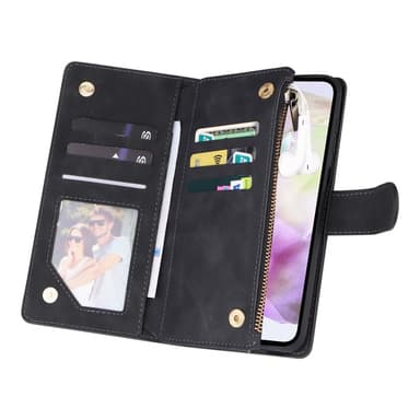 SKALO Samsung A26 5G Zipper PU-læder Flip Cover - Sort