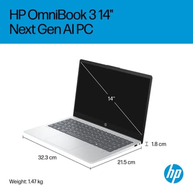 HP OmniBook 3 14" bærbar computer AI 5 340/24/1024