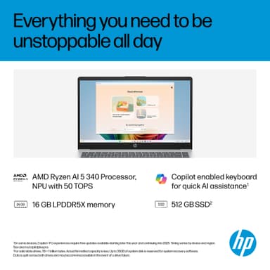 HP OmniBook 3 14" bærbar computer AI 5 340/16/512