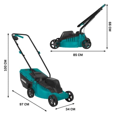 VONROC Plæneklipper 20V – Kulfri - 32 cm | Ekskl. Akku og oplader