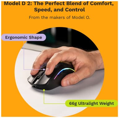Glorious Model D 2 trådløs gaming mus (white)