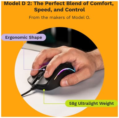 Glorious Model D 2 gaming mus (black)