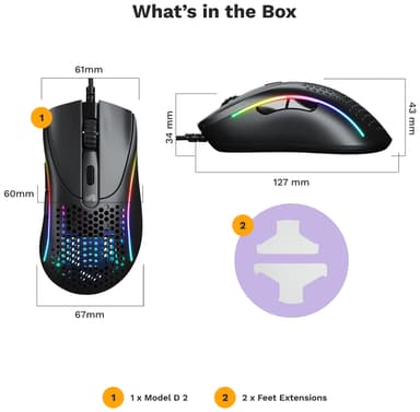 Glorious Model D 2 gaming mus (black)