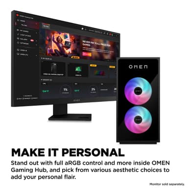HP OMEN 35L GT16-0850no R7-8700F/16/1TB/5070 stationær gaming computer