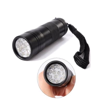 12-LED UV-lommelygte - ultraviolet lys til spotdetektering, usynlige beskeder og sporing