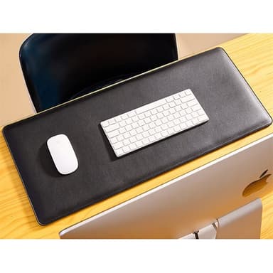Blødt skrivebordsunderlag i PVC-læder og memory foam 70x30 cm - Svart