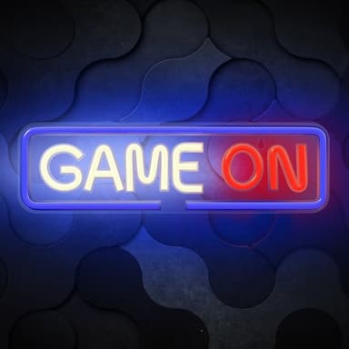 LED Neon-skilt - Game On Design, ideel til Gaming Værelser