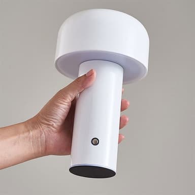 Batteridrevet Bordlampe Svamp - Hvid genopladelig