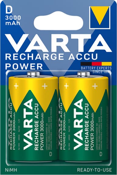 Varta Power D 3000Mah-batteri (2 stk)