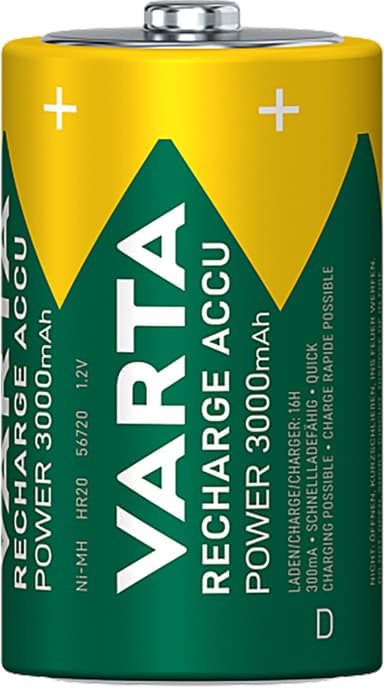 Varta Power D 3000Mah-batteri (2 stk)