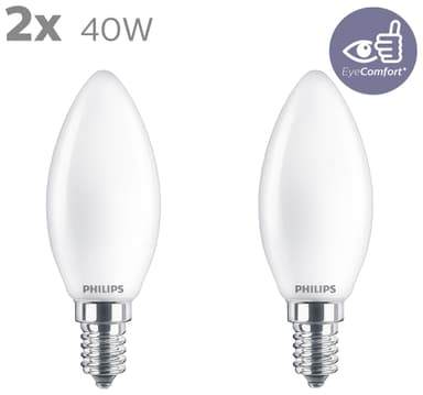 Philips Classic 35 LED-pære 4W E14 (2-pakke) (varm hvid)